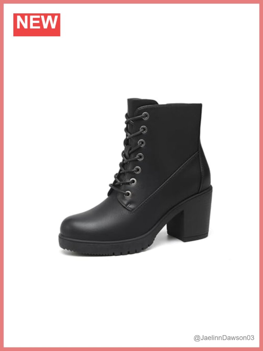 Women's Chunky Heel Ankle Boots Lace-Up Side Zipper Booties